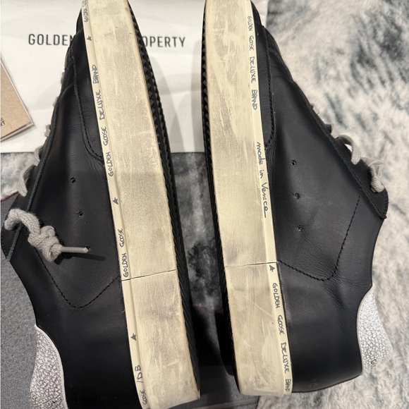 Golden Goose Black and Silver Hi Star Shoes - Picture 3 of 9